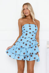 The Soft Girl Diary Strapless Mini Dress Blue