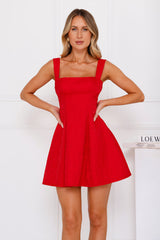 Whimsical Garden Mini Dress Red