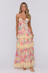 Spark Joy Strapless Maxi Dress Yellow