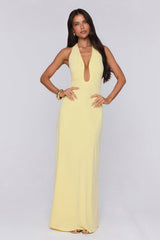 Style Protocol Halter Maxi Dress Yellow