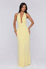 Style Protocol Halter Maxi Dress Yellow