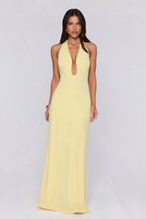 Style Protocol Halter Maxi Dress Yellow