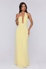 Style Protocol Halter Maxi Dress Yellow