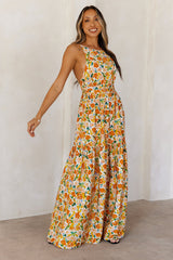Floral Whispers Maxi Dress Orange