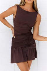 Soft Statement Mini Dress Brown
