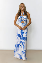 Drift Mirage Halter Maxi Dress Blue