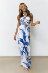 Drift Mirage Halter Maxi Dress Blue