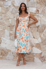 Seaside Space Midi Dress Peach