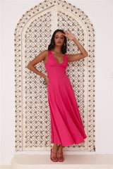 Dusk Soiree Midi Dress Pink