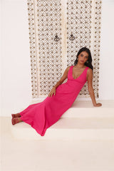 Dusk Soiree Midi Dress Pink