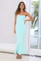 Slinky Party Girl Maxi Dress Mint Green