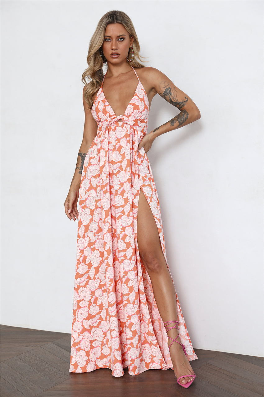 Eternally Evergreen Maxi Dress Orange