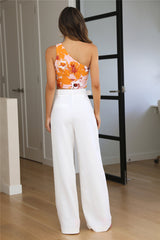 Peachy Babe Pants White