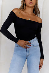 BASE Flawless Off Shoulder Long Sleeve Top Black