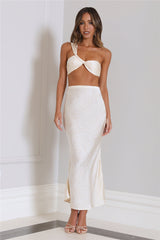 Wildest Hearts Midi Skirt Beige