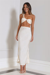 Wildest Hearts Midi Skirt Beige