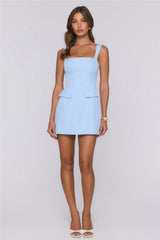 Effortlessly That Girl Tailored Mini Dress Blue
