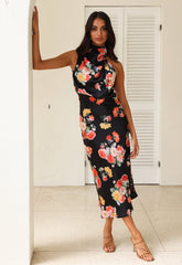 Let the Adventures Begin Midi Dress Black