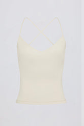 Cross-Back Tank Top in Cream