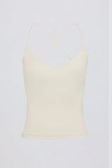Cross-Back Tank Top in Cream