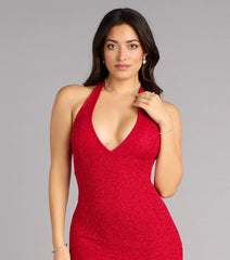 Cleo Glitter Knit Mermaid Formal Dress