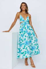 Waiting In The Sun Midi Dress Blue
