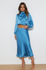 Pretty Guest Midi Skirt Blue