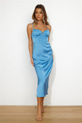 Ruled Over You Midi Dress Blue