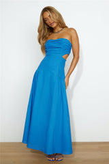 Garden Dance Maxi Dress Blue