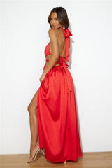 No Cares Midi Dress Red