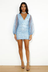 Queen Status Sequin Mini Dress Blue