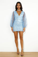 Queen Status Sequin Mini Dress Blue