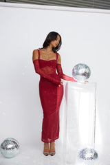 RUNAWAY Lamoura Midi Dress Wine