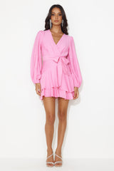 Found The One Long Sleeve Mini Dress Pink