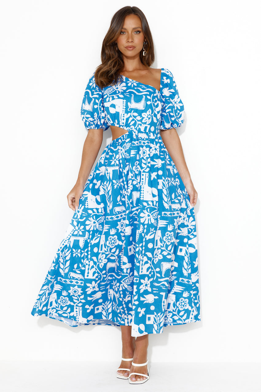 Location Wedding Midi Dress Blue