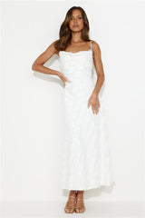 Never Unnoticed Cowl Neck Midi Dress White