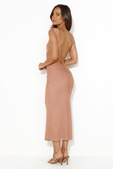 Beauty Guide Backless Mesh Maxi Dress Pink