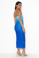 Ombre Lover Mesh Midi Dress Blue