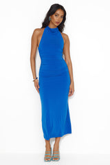 Original Fashionista High Neck Maxi Dress Royal Blue