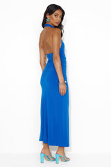 Original Fashionista High Neck Maxi Dress Royal Blue