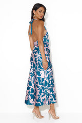 Get On This Level Halter Maxi Dress Blue