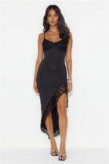 Treat Time Lace Midi Dress Black