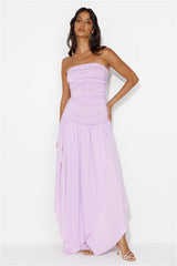 Spinning Queen Strapless Maxi Dress Lilac