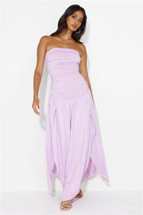 Spinning Queen Strapless Maxi Dress Lilac