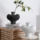 Stria Curved Ceramic Vase