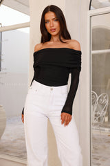 Chérie Off Shoulder Mesh Bodysuit Black