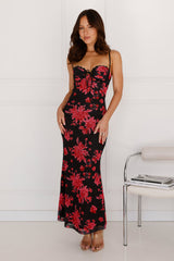 Best Wishes For You Mesh Maxi Dress Black