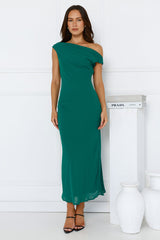 Xenia Off Shoulder Midi Dress Green