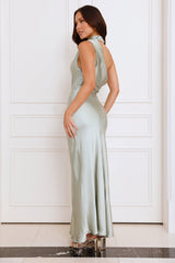 Formal Luxe Satin Maxi Dress Sage