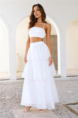 Two Becomes One Crop Top White